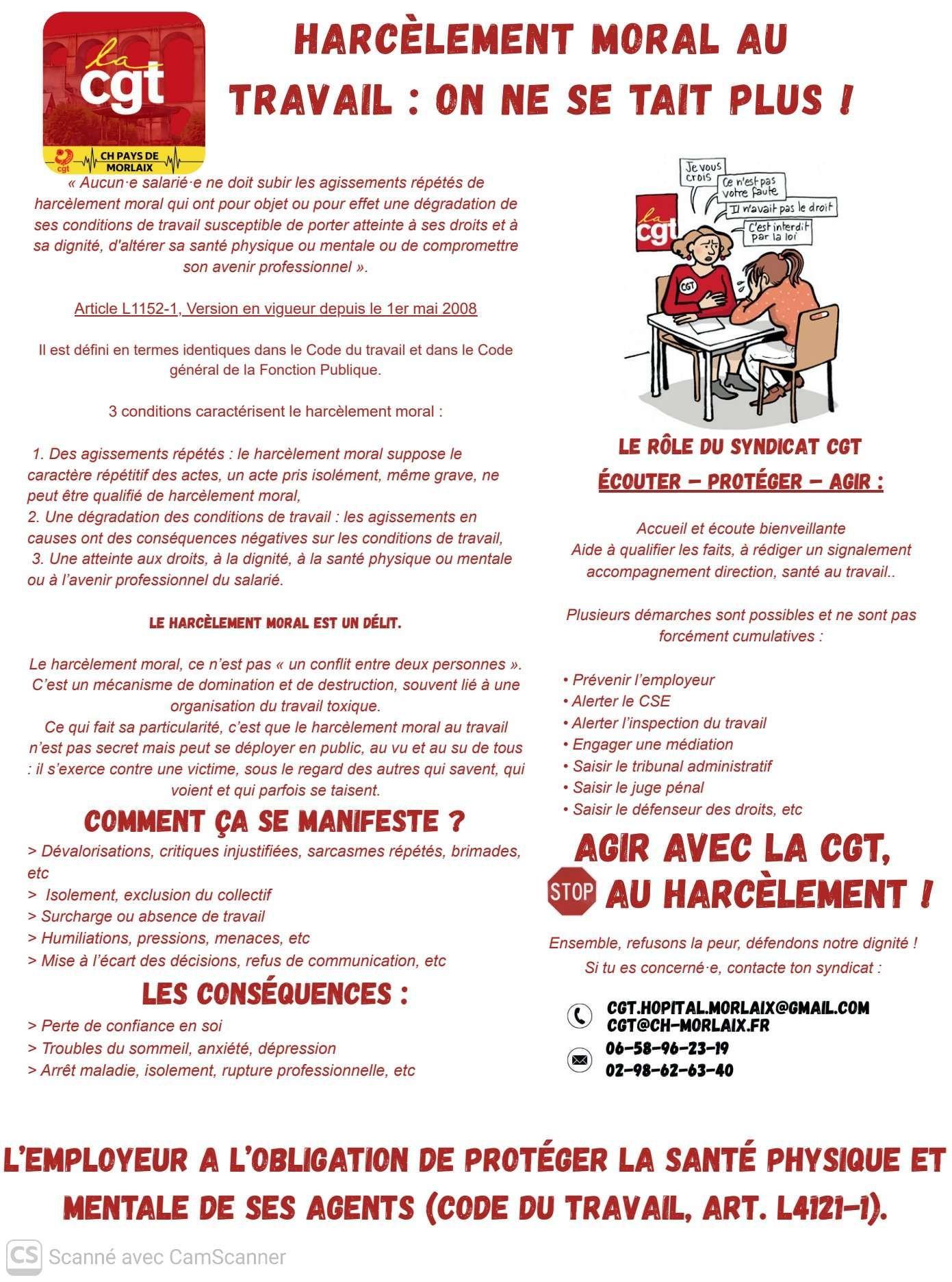 Harcèlement moral au travail